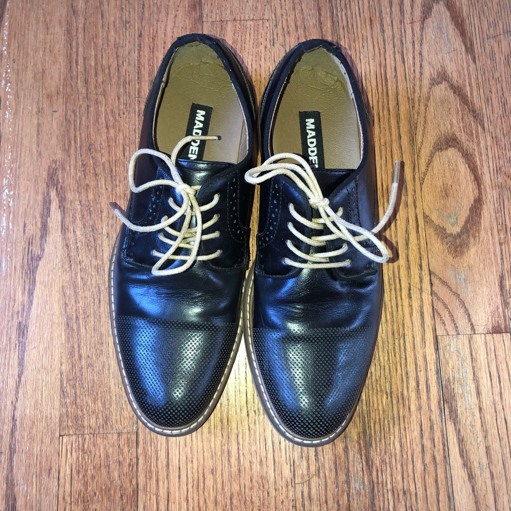 Madden Vegan Leather Shoes Dark Brown and Tan 7.5M